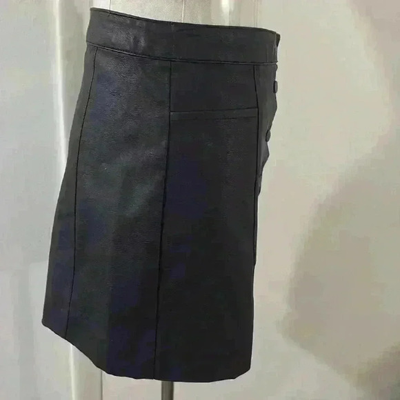 Faux Leather Black Mini Skirt Size 2 - Picture 3 of 5